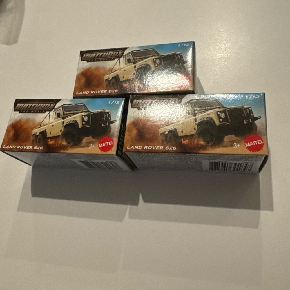 MATCHBOX POWER GRABS MATCHBOX THE MOVIE LAND ROVER 6X6 BEIGE 1/12 (Lot of 3)